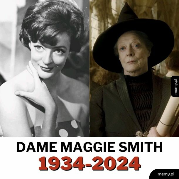Maggie Smith w młodości i jako profesor McGonagall