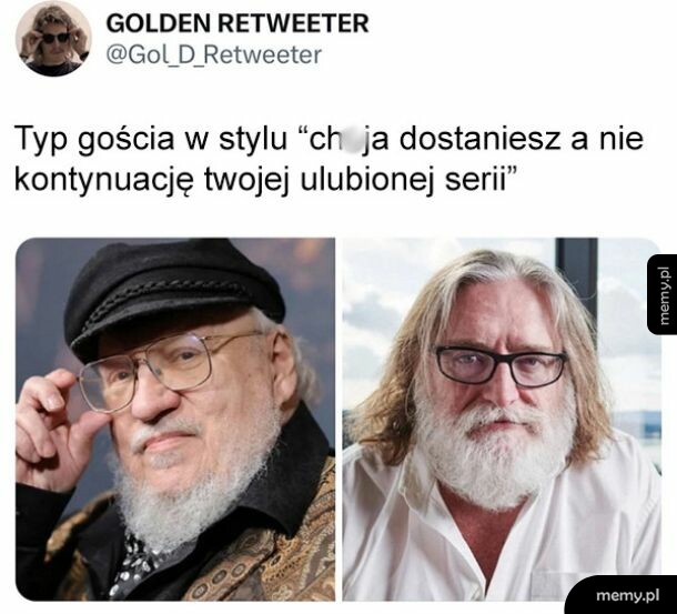 Mem z George R.R. Martinem i Gabem Newellem na Twitterze