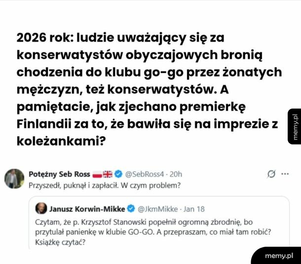 Memy z Twittera komentujące wypowiedź o wizycie w klubie go-go.