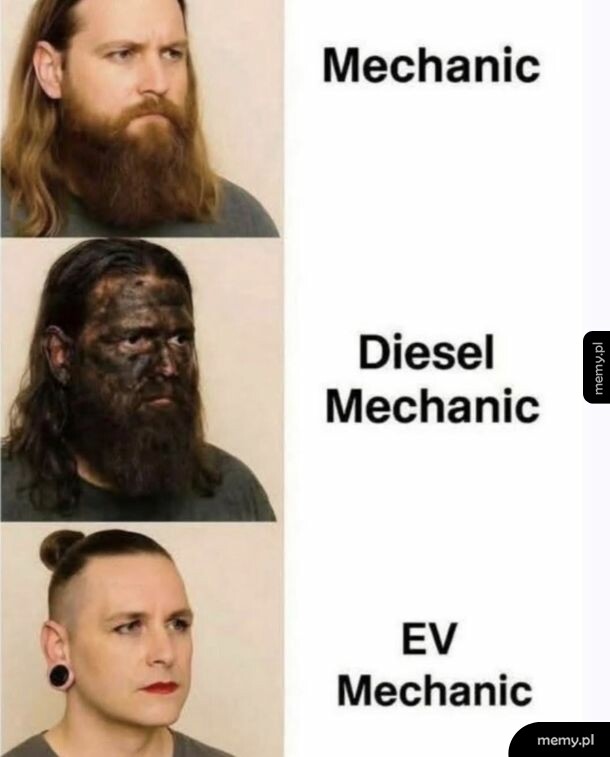 Porównanie trzech typów mechaników: zwykłego, od diesli i aut elektrycznych
