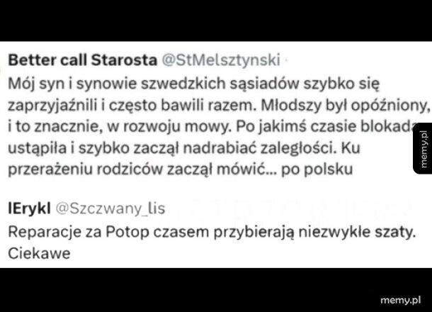Zrzut ekranu z wpisem z Twittera na temat szwedzkich sąsiadów