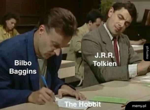 Mr. Bean podgląda test kolegi