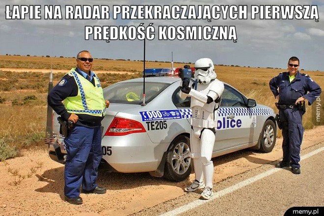 Łapie na radar.
