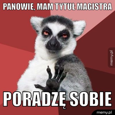 Panowie, mam tytuł magistra poradzę sobie