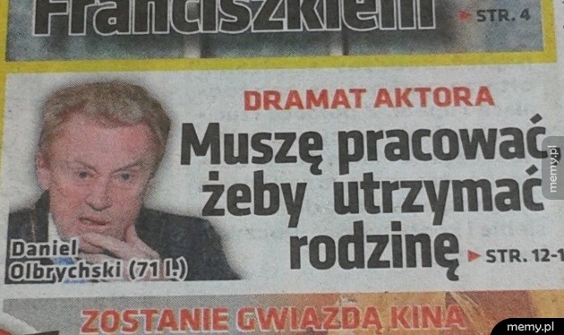 Dramat aktora!