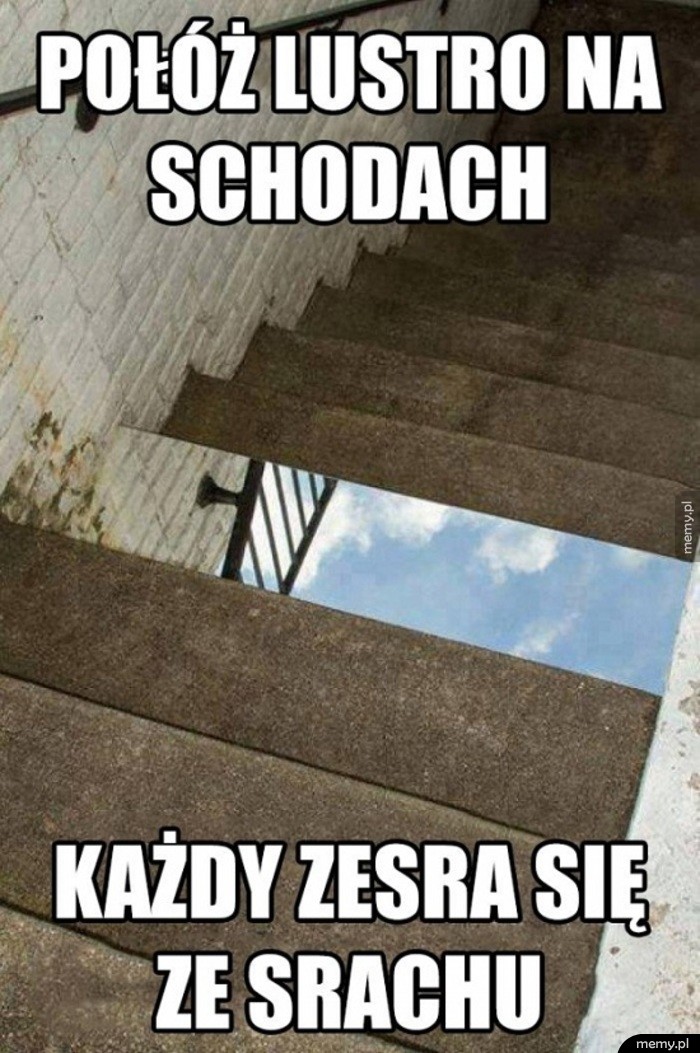 Lustro na schodach
